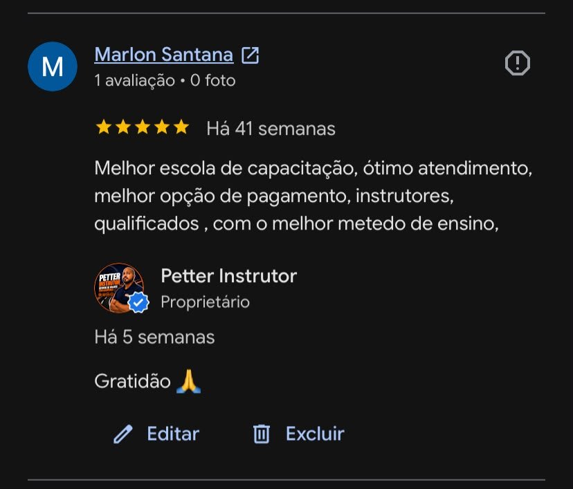 Print das avaliações do Google Meu Negócio